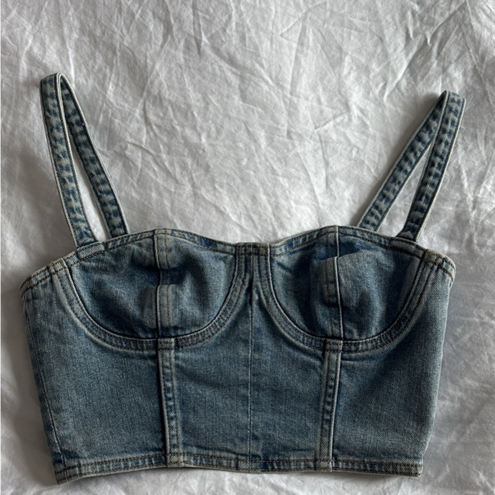 Aritzia Denim Forum Denim Crop Top